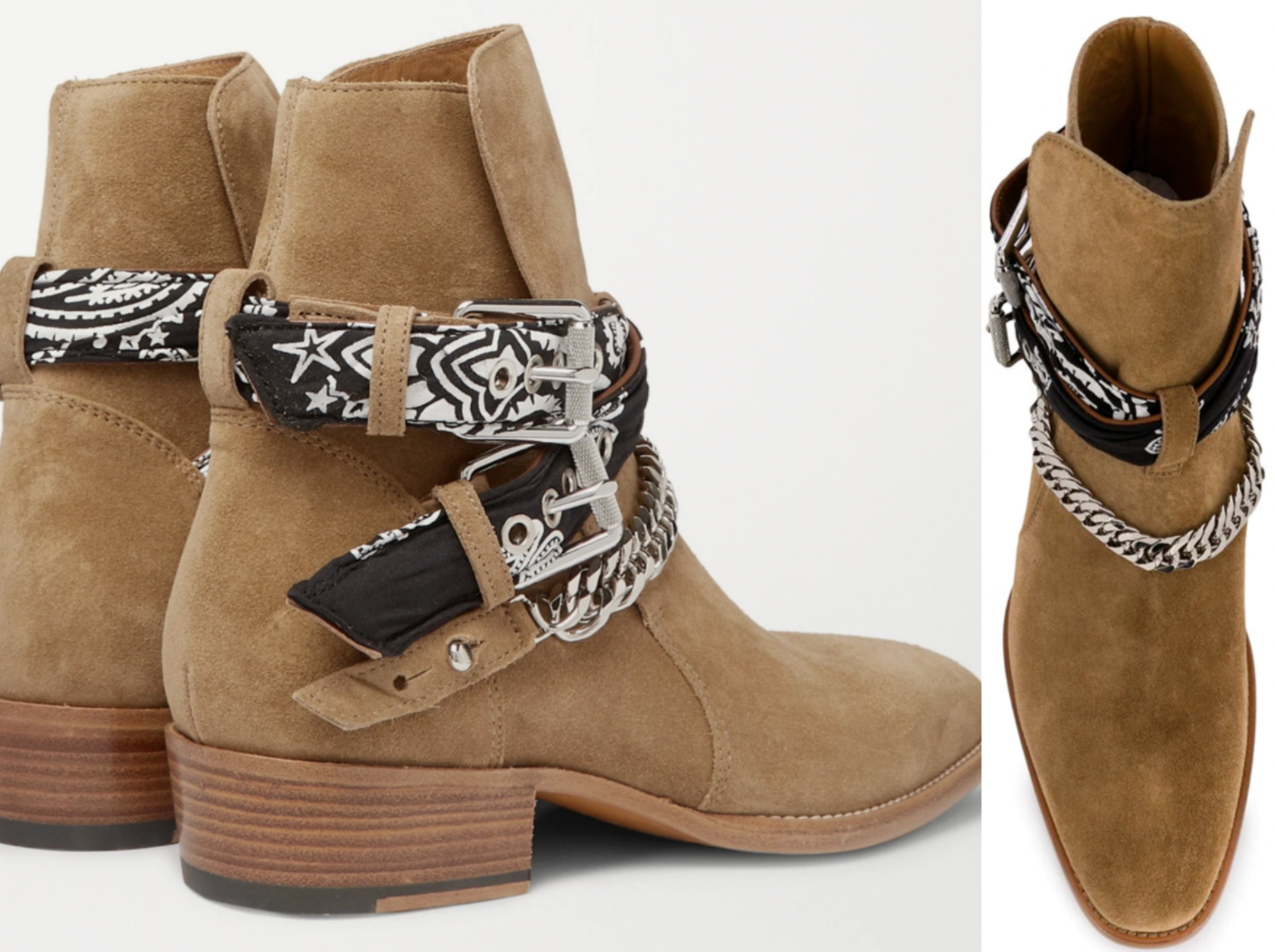 Купить Ботинки AMIRI Chaîne Embelli Daim Jodhpur Bottes Bandana BoucleChaussures Neuf 42, цена 191 239 руб — (275306821556)